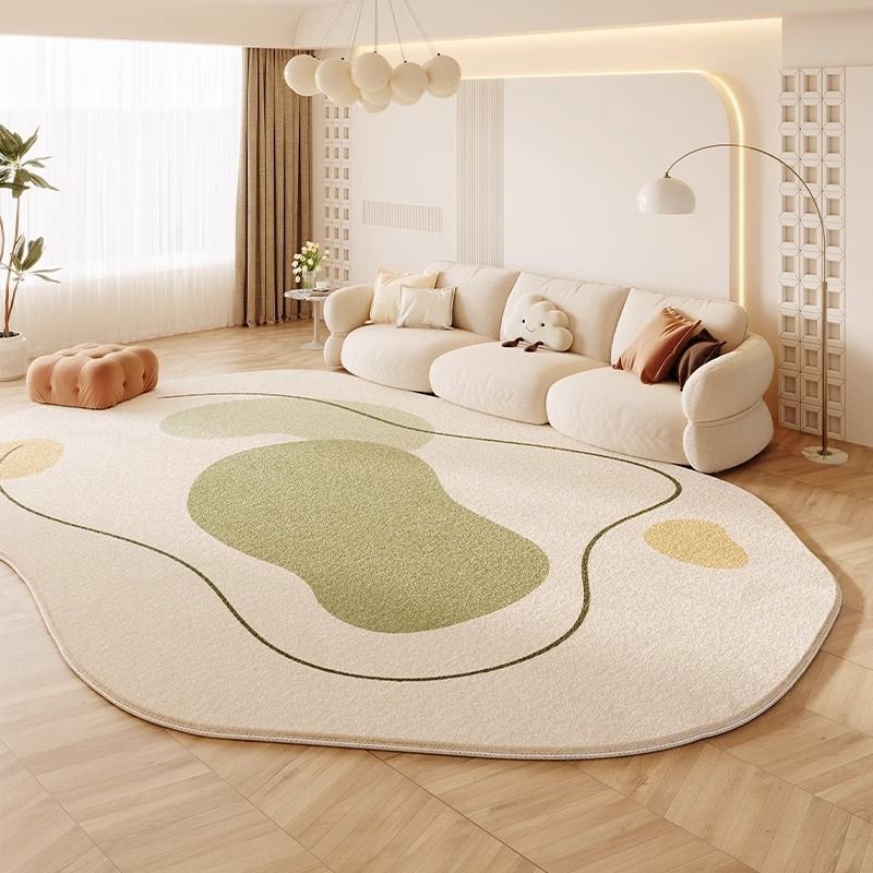 Crème coloré résistant aux taches et facile à maintenir cachemire look Rug