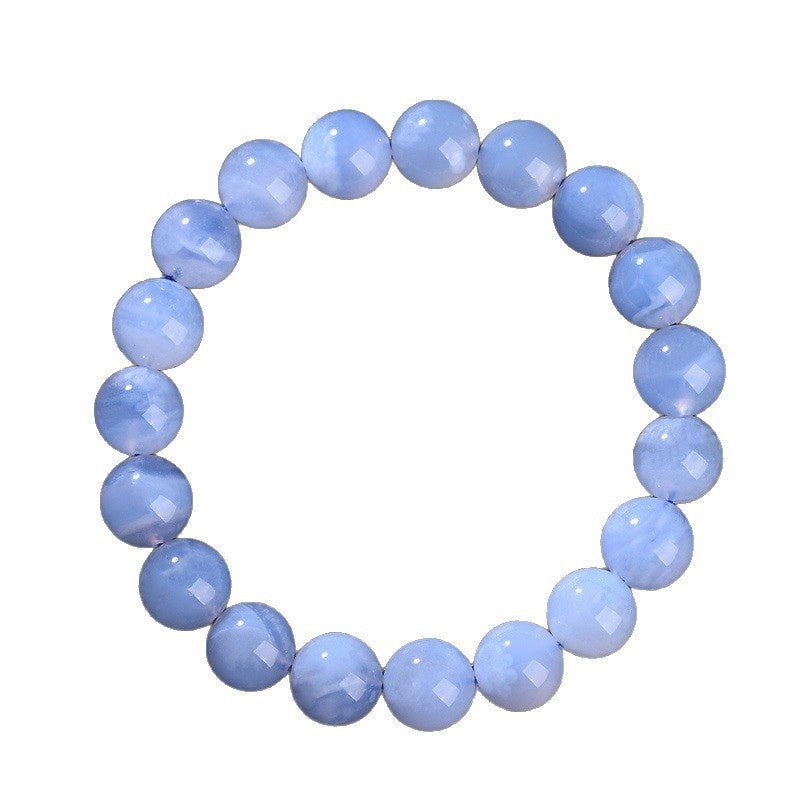 Bracelet d'agate 7A-grade naturel bleu-veiné