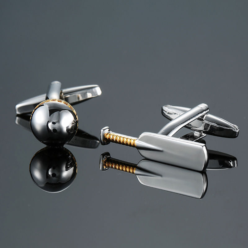 Rose d'herbe Or et Argent Motif Boutons de manchette