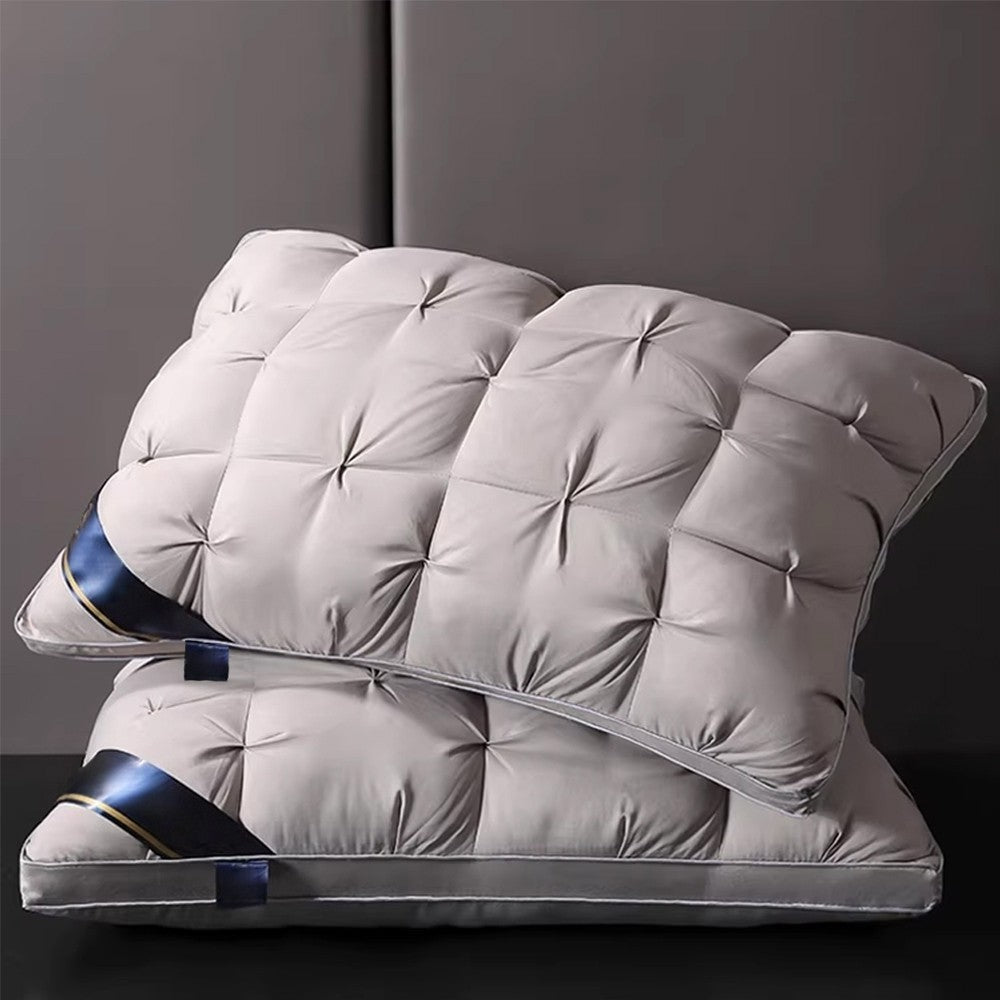 2Pcs Firm Support Quilted Pillow Extra Filled Hotel Quality Pillow Pair