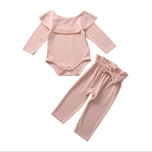 Pullover Européen et américain bébé Romper Pure Coton Pure Couleur Virgin Pajamas