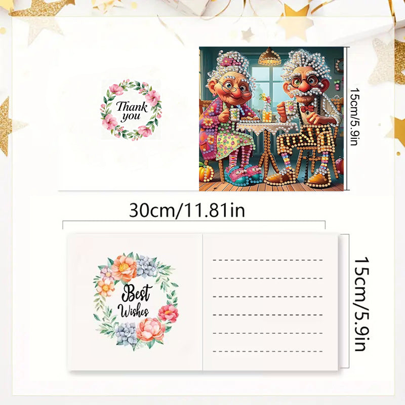 Kit de peinture diamant bricolage Kit carte d'anniversaire