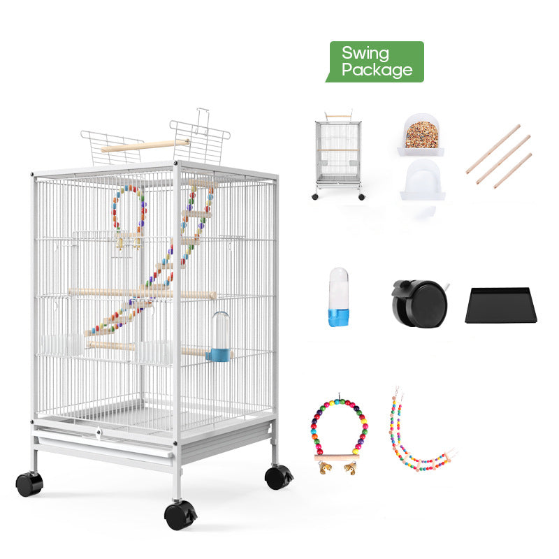 Parrot Xuanfeng Bird Cage with Feeder Toy Grass Nest Reproductive Box