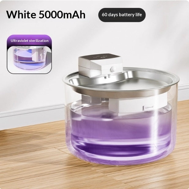 Fontaine d'eau de chat en acier inoxydable