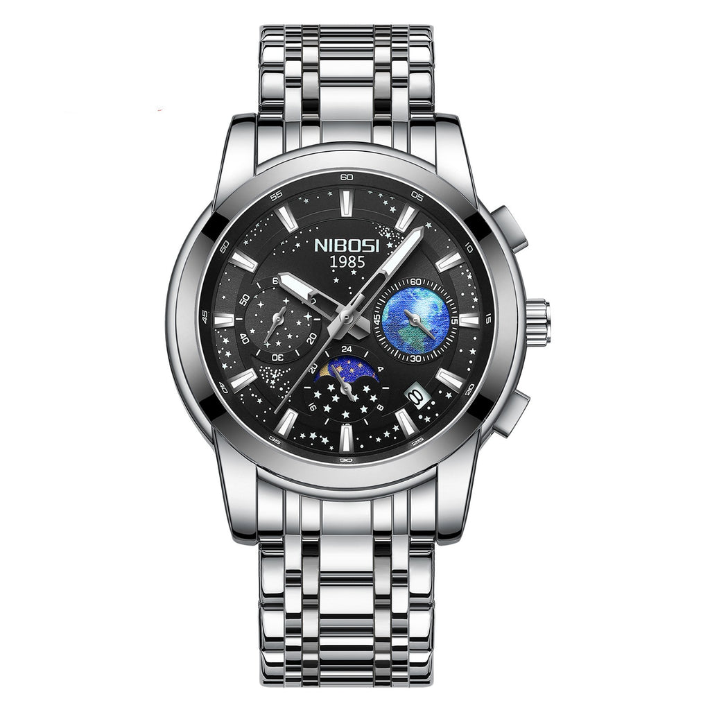 Montre Quartz d'affaires hommes ceinture en acier