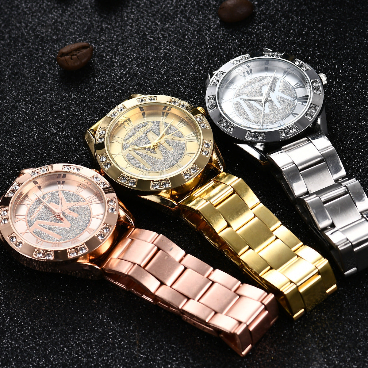 Mode Casual Quartz Montre Starry acier inoxydable