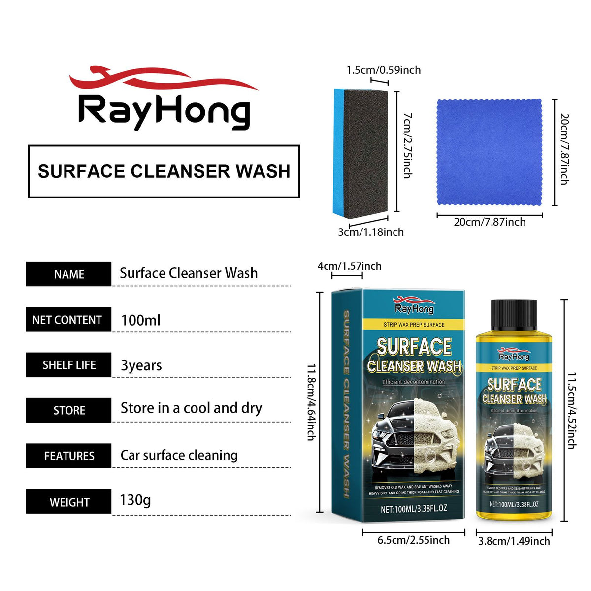RAYHONG Kit liquide de lavage automobile