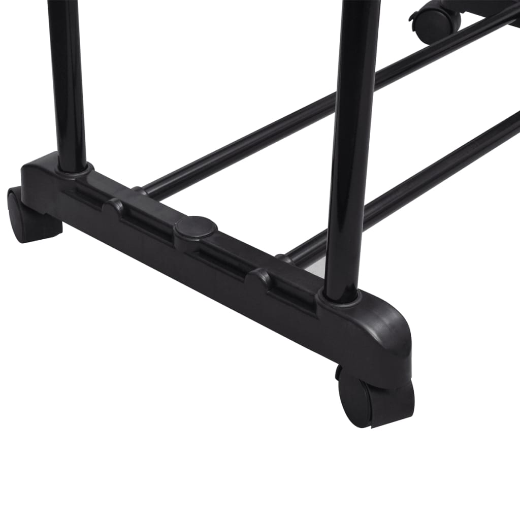 Rack de vêtements réglable avec 4 roues et 2 rails de vêtements