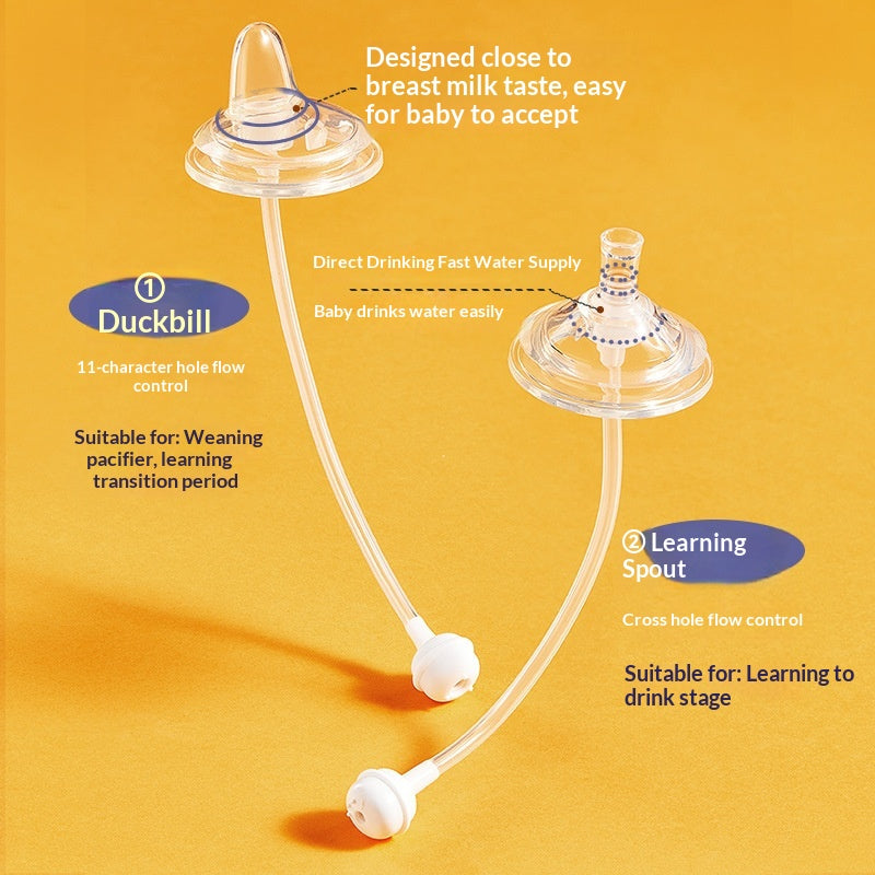 Bouteilles de bébé à large calibre Sippy Spout universelle avec poignée