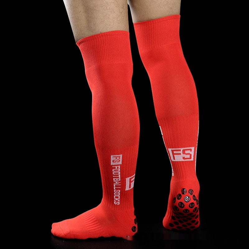 Chaussettes antidérapantes de soccer Long Longueur genou Football Match Training Chaussettes