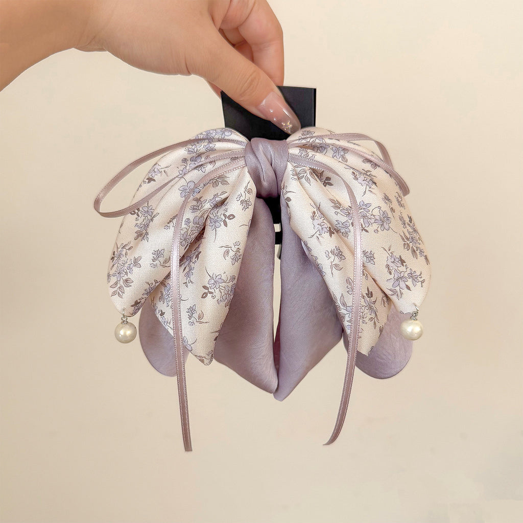 Ruban Bow cheveux Clip polyvalent doux et subtilement luxueux pour les femmes