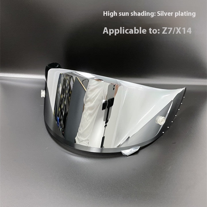 Convient pour le casque RYD Electroplating Lens Full Face Casque Sunscreen Lens Antifog Set