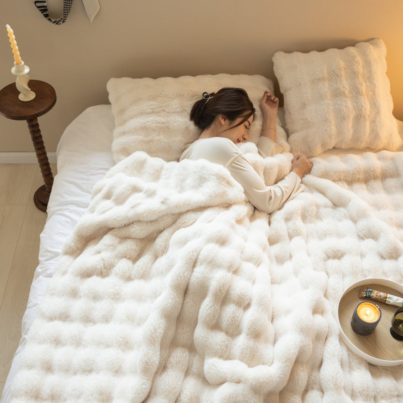 Tapis en polyester Lapin Bubble Velvet Épaisseur Nap Couette
