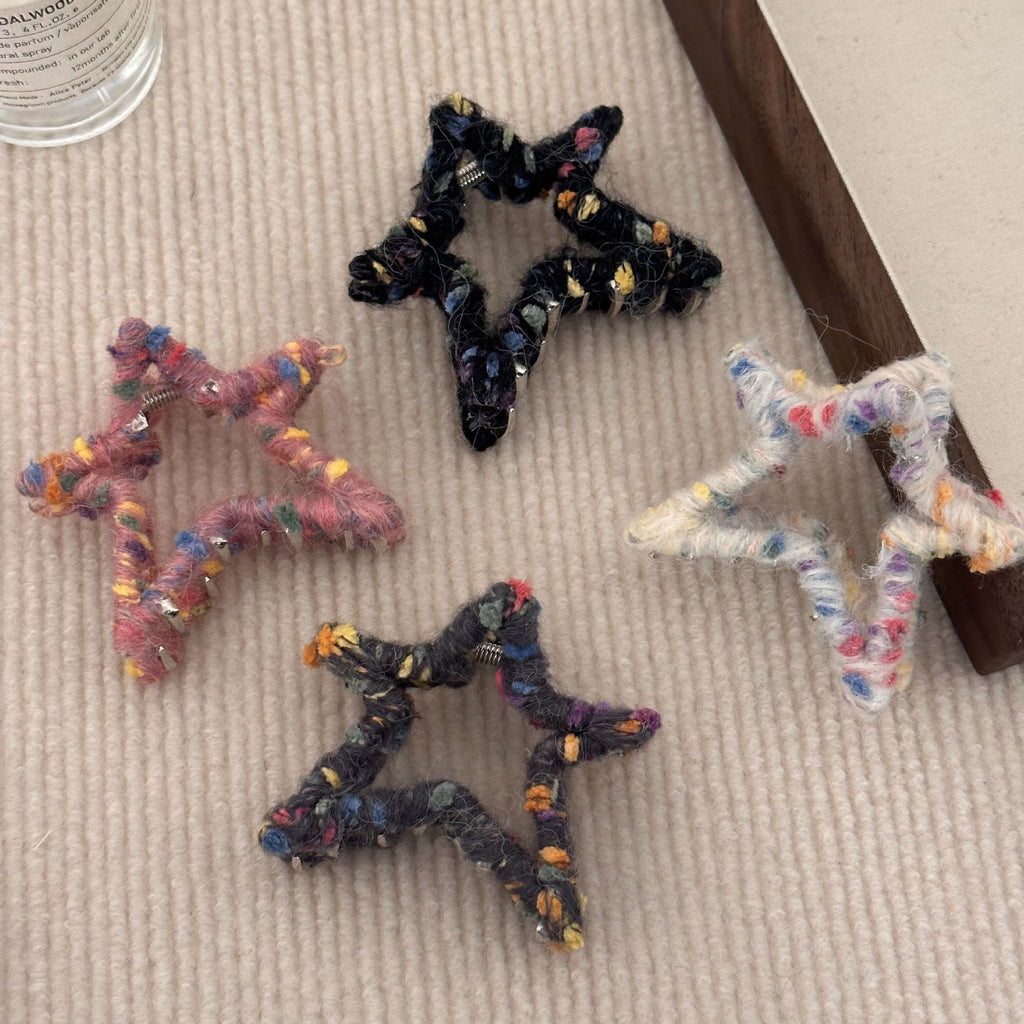 Five-pointed Star Grip Back Head Barrettes Dames