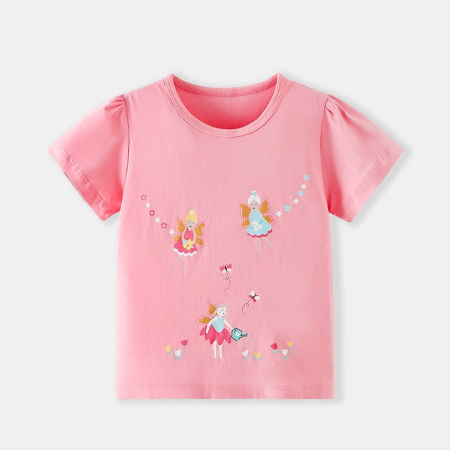 T-shirts à manches courtes pour filles de printemps d'été