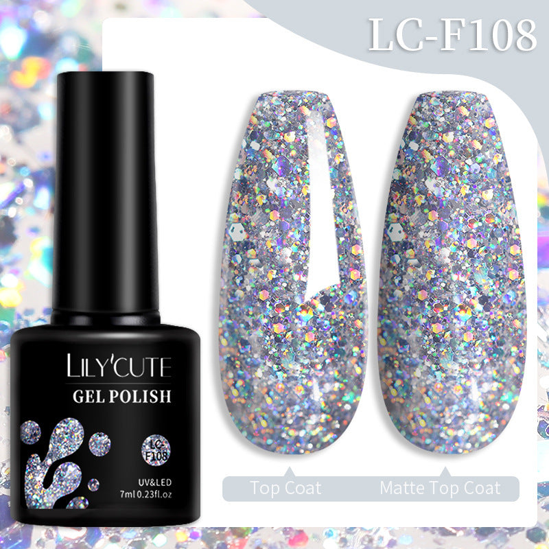 Jeu populaire Glitter Colle d'ongle de couleur solide