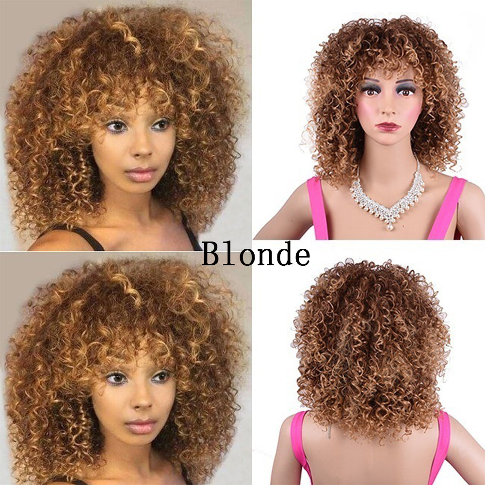 Synthétique Afro Curly Perruques africaines pour femmes noires