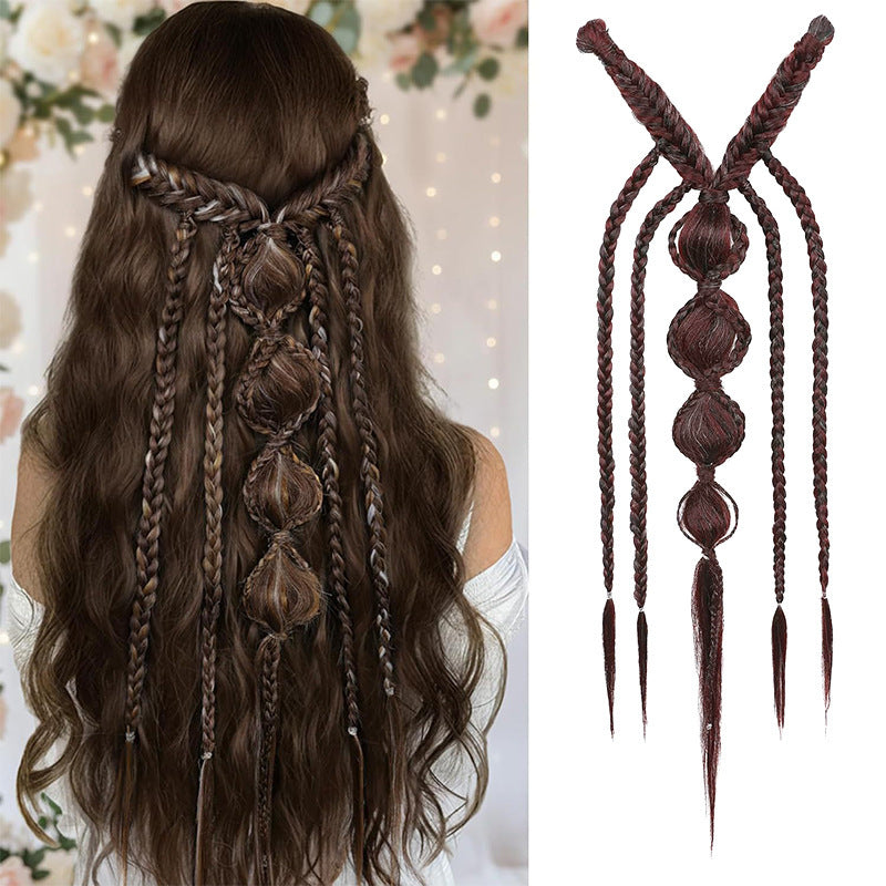 Braided bohemian synthetic hair wig