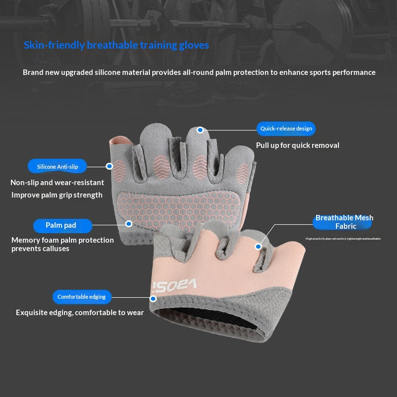 Gants de fitness avec demi-doigts résistants aux callos Et respirant