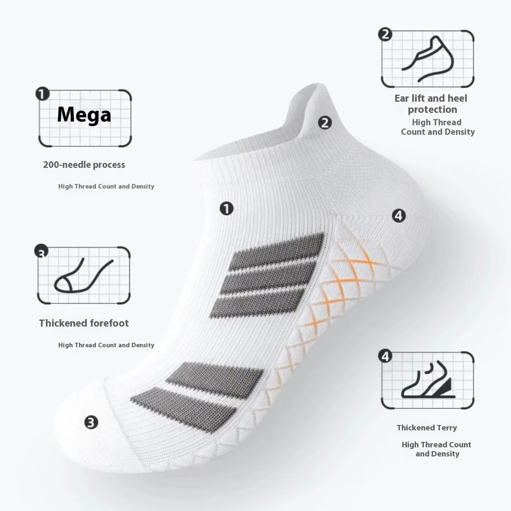 Chaussettes de sport pour hommes Serviette épaisse Absorption du bas du choc Antidérapante