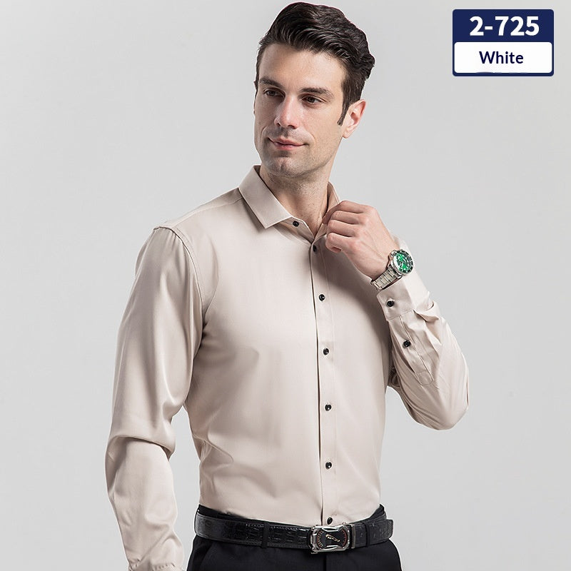 Elégant Business Formel Solide-couleur manches longues Hommes chemise