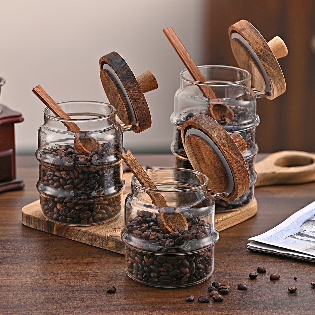 1 Pcs 25 Pots de café en verre OZ avec cuillères