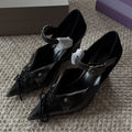 Femmes Retro Rivet Flared-Edge Bracelet talons hauts