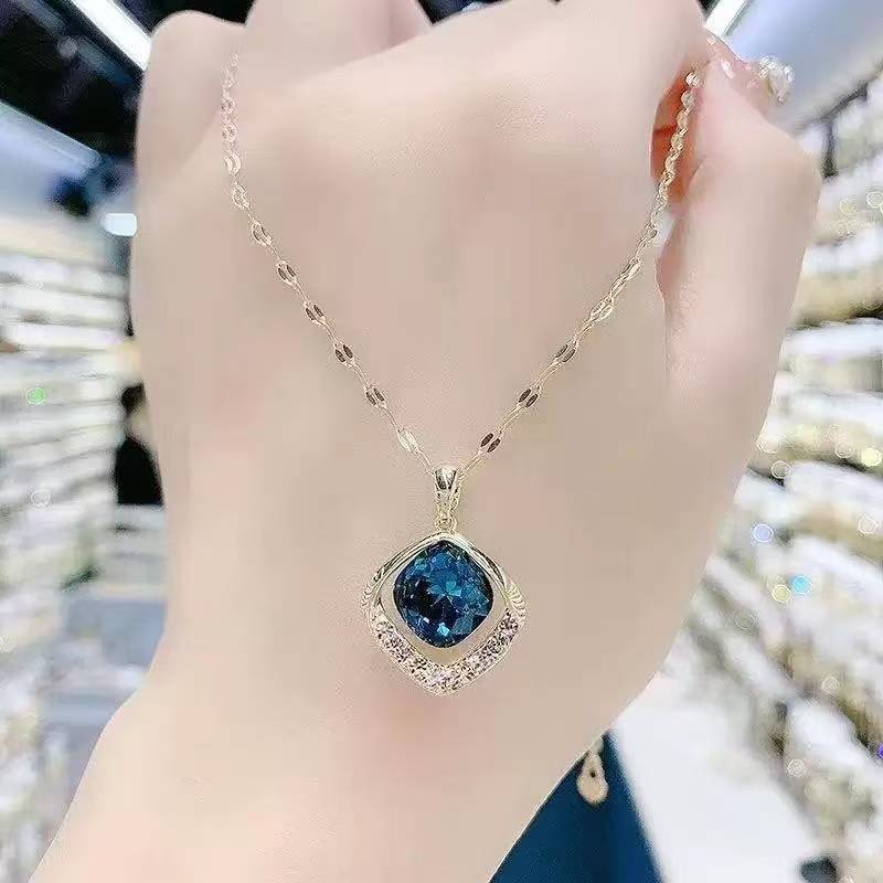Collier en cristal géométrique couleur haut de gamme