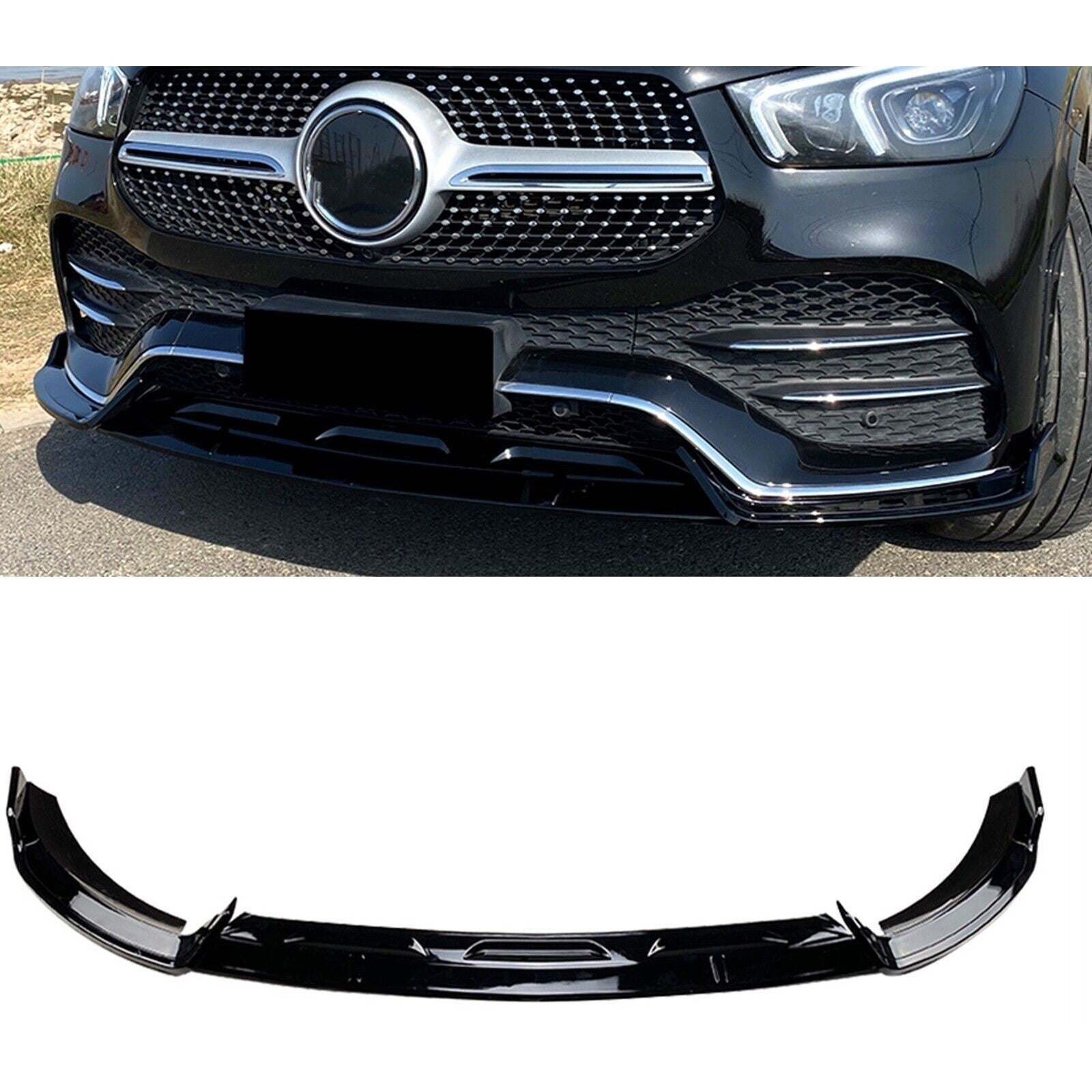 Gloss Black Front Spoiler Lip M Ercedes Classe GLE W167 C167