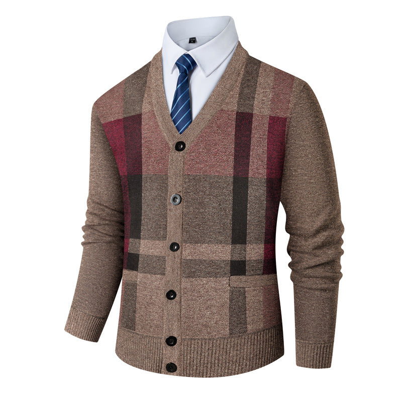 Hommes Cardigan avec doublure en polaire