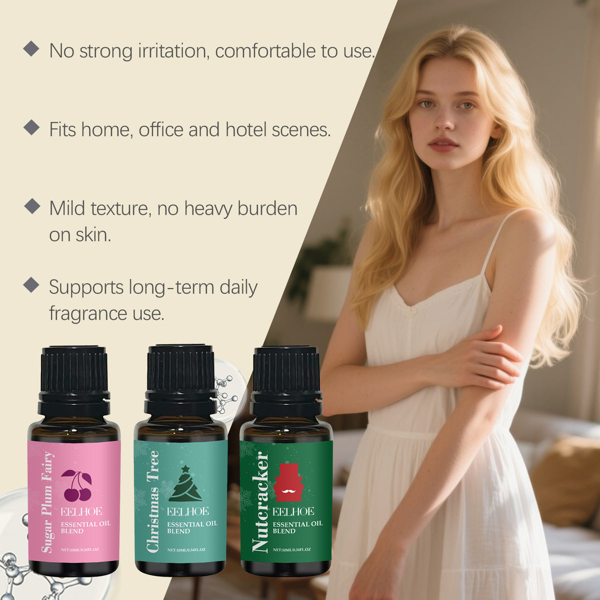 Ensemble d'huile essentielle de fragrance d'Eelhoe pour usage domestique