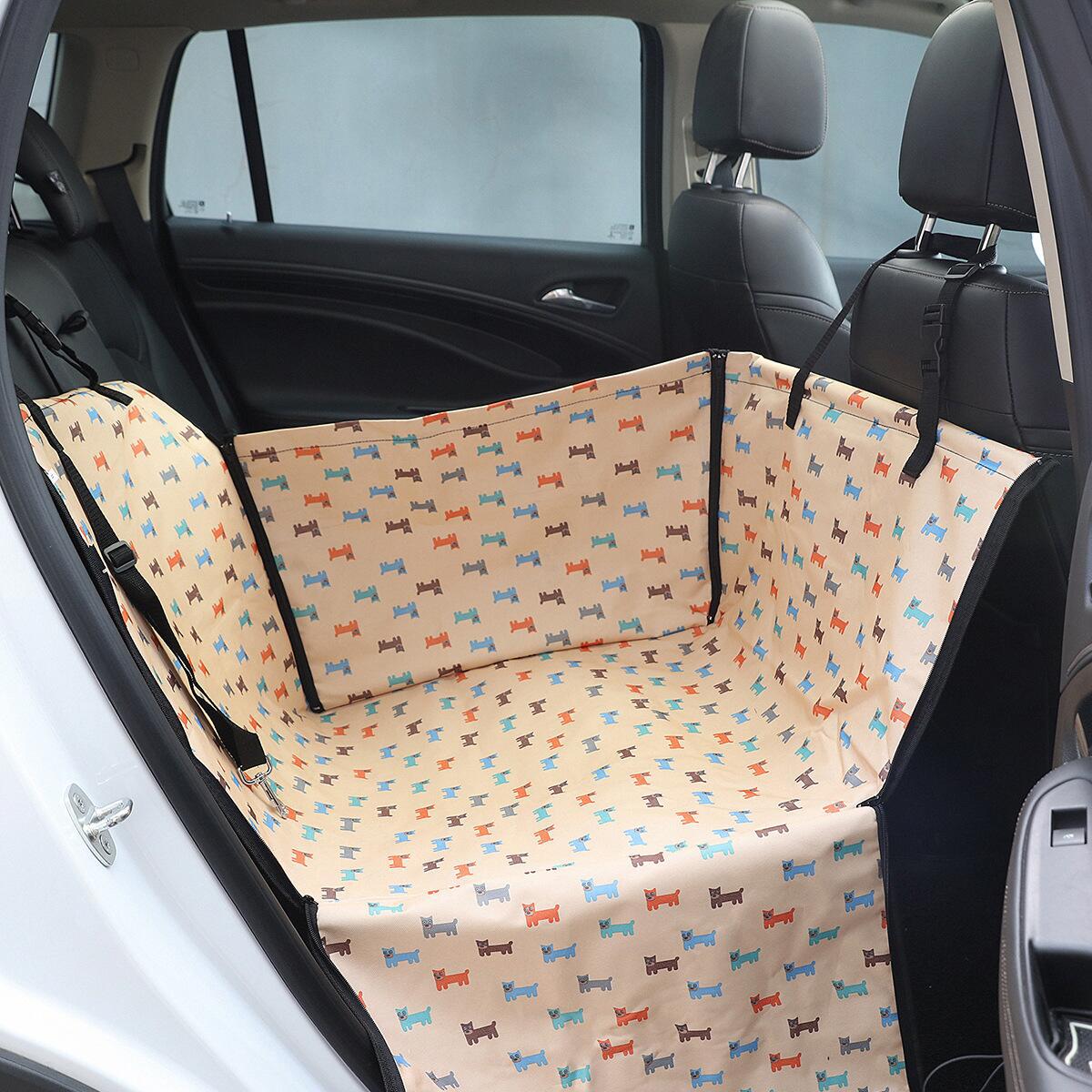 Imprimé arrière Double couche imperméable Pet Car Mat Pet Cat Dog Protection Pet Panier de suspension