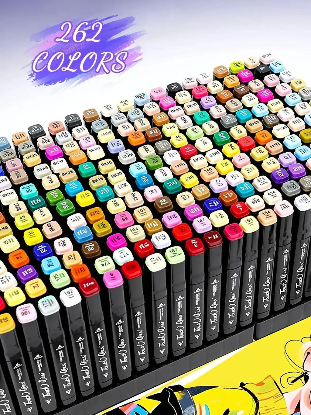 262 Couleur double-tip Marqueur Set Quick-Dry Marqueurs de croquis pour la peinture de dessin professionnel