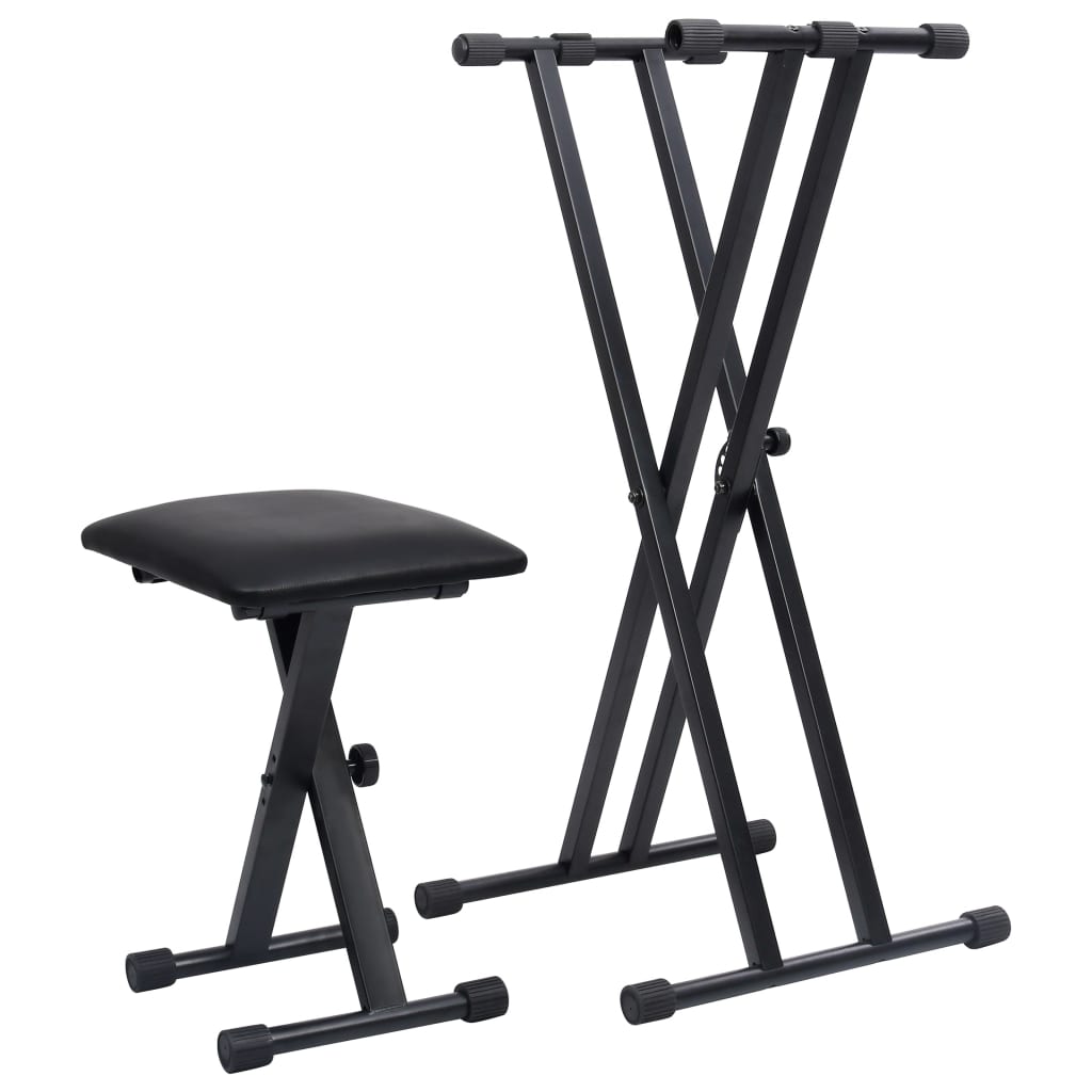Porte-clefs et tabouret double-croisement noir