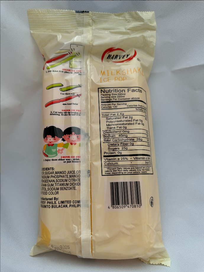 Bâton de gelée de popsicule orange de mangue
