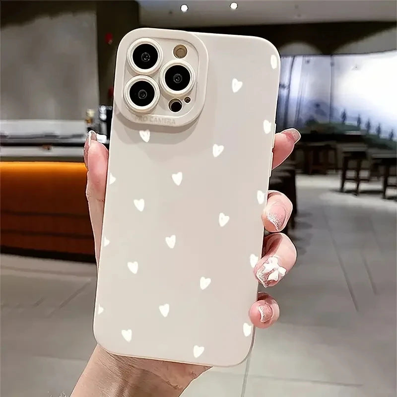 Coeur blanc Téléphone portable Shell