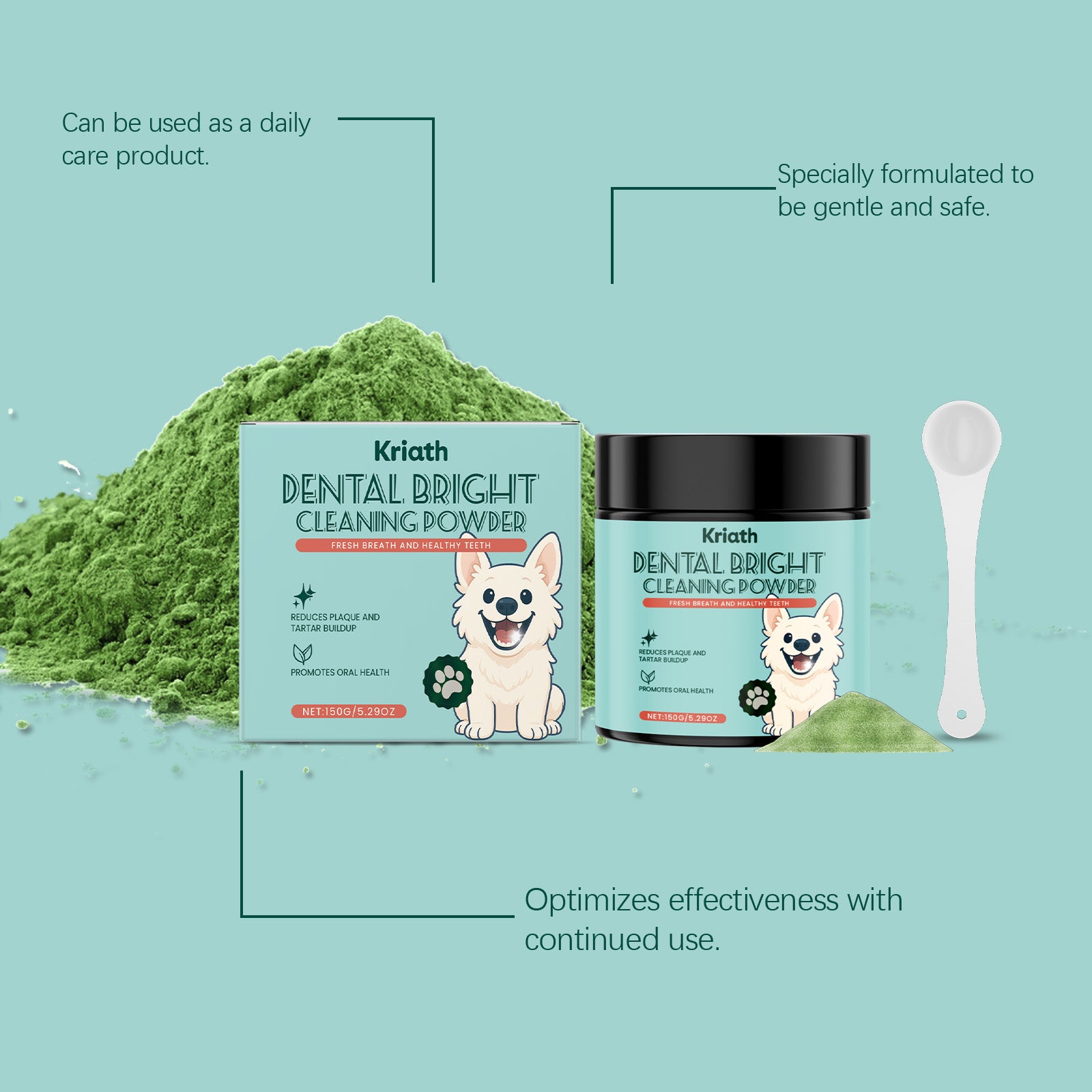 Poudre de nettoyage de dents de chien