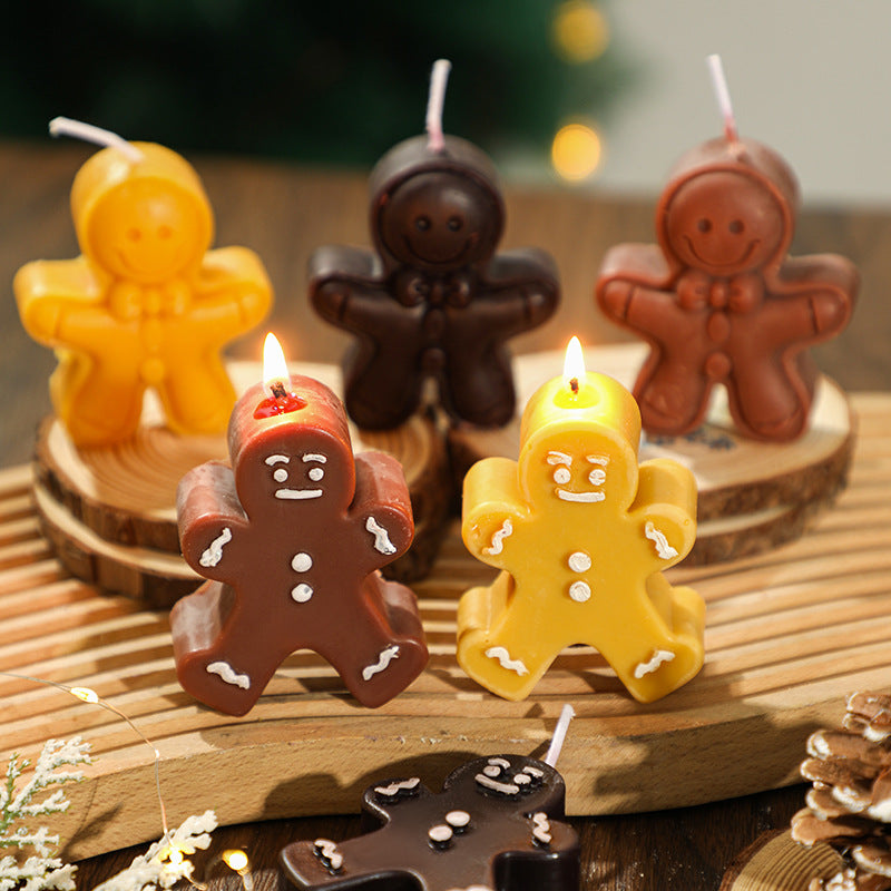 Décorations de Noël Gingerbread Man Bougie parfumée Forme créative Souvenir bureau cadeau