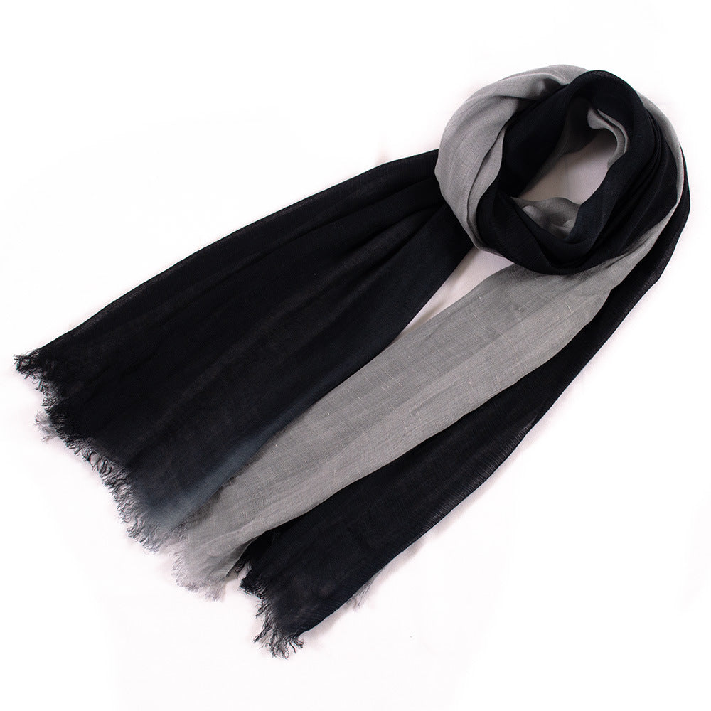 Grande écharpe douce chaud en coton Tassel