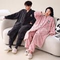 Femme chemise de nuit Automne et hiver Long Flannel Épaisseur couple Plus taille peignoir perdu