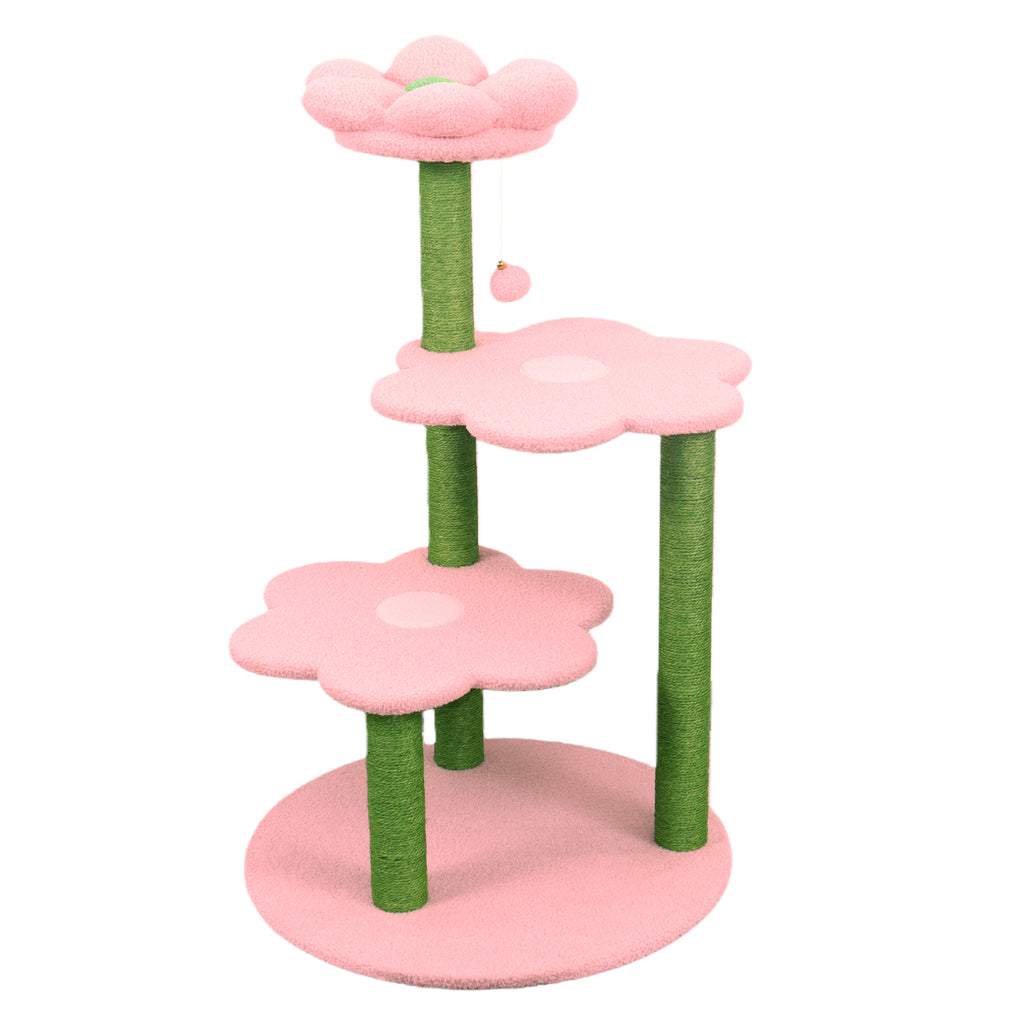 Arbre de chat avec perche confortable amovible & poteaux de scratch Suspension & Jouet Furnit de chat multi-niveaux