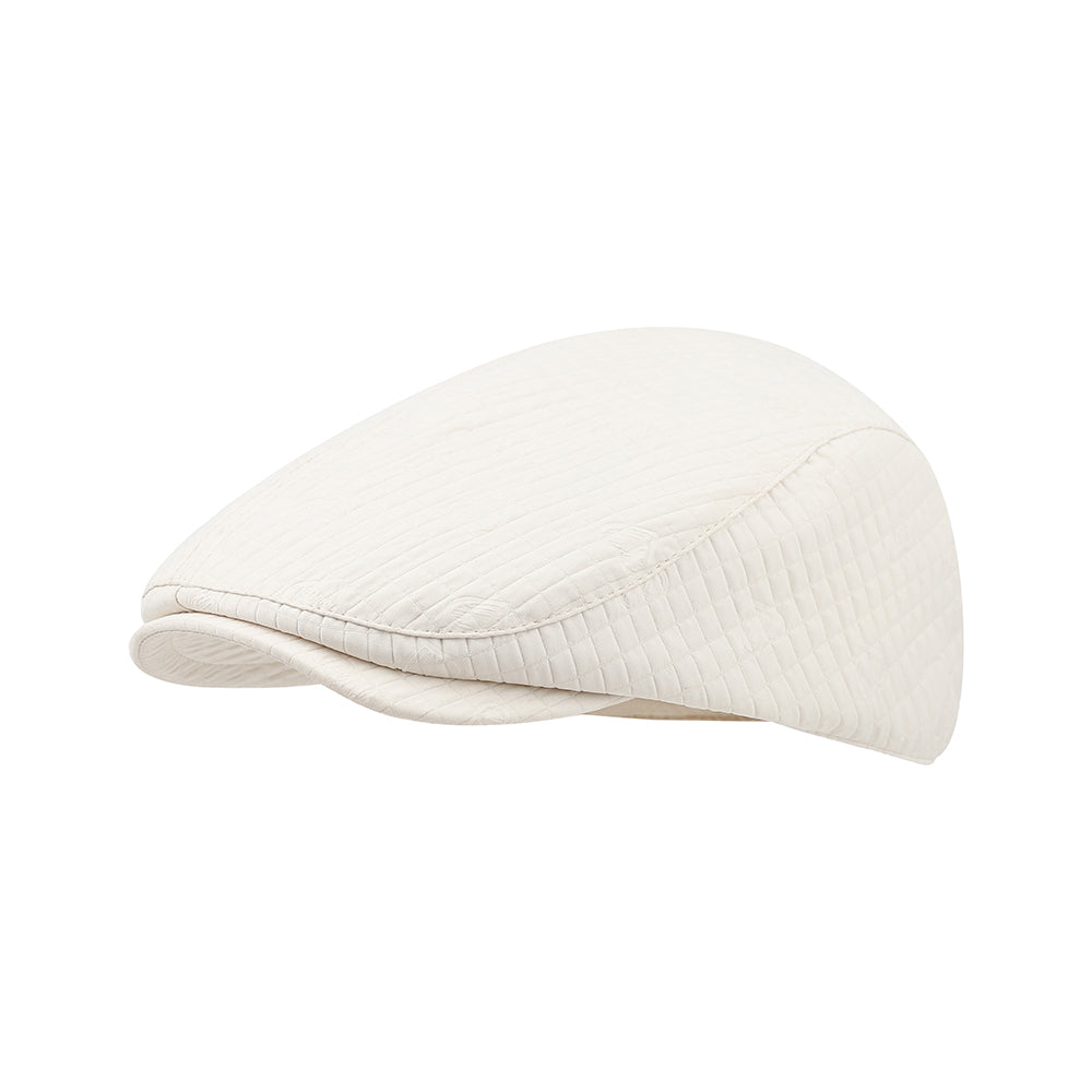 Femmes Textured Grid Pattern Dotted Heart British Retro Style Short Brimmed Forward Hat S