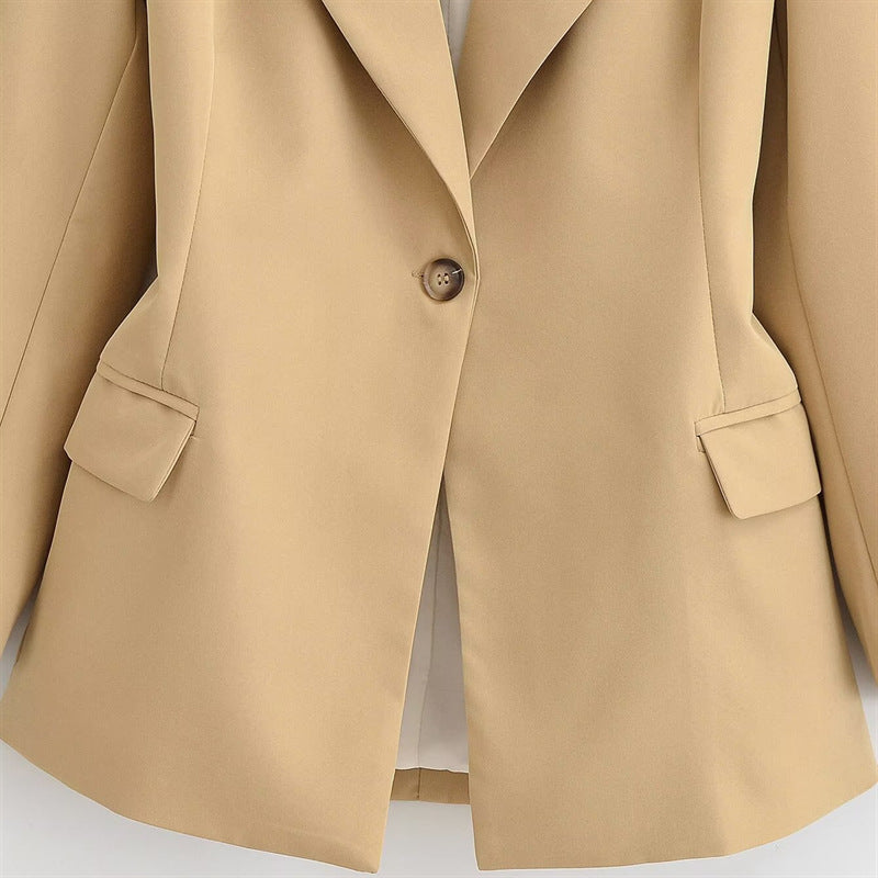 Veste mode à manches longues à manches longues Lapel Slim-fit
