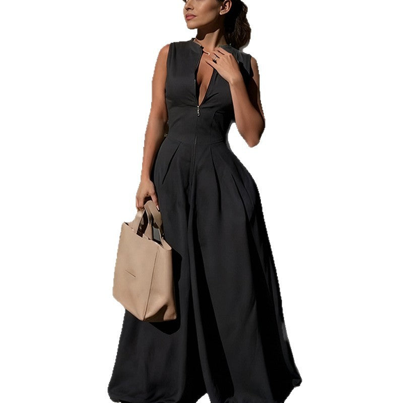 Vêtements de femmes d'été European and American Style Jumpsuit Mode Casual Solid Color Lo