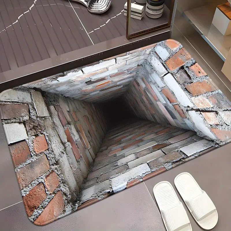 Effet visuel 3D Maison Ground Mat Salle de bain antidérapante