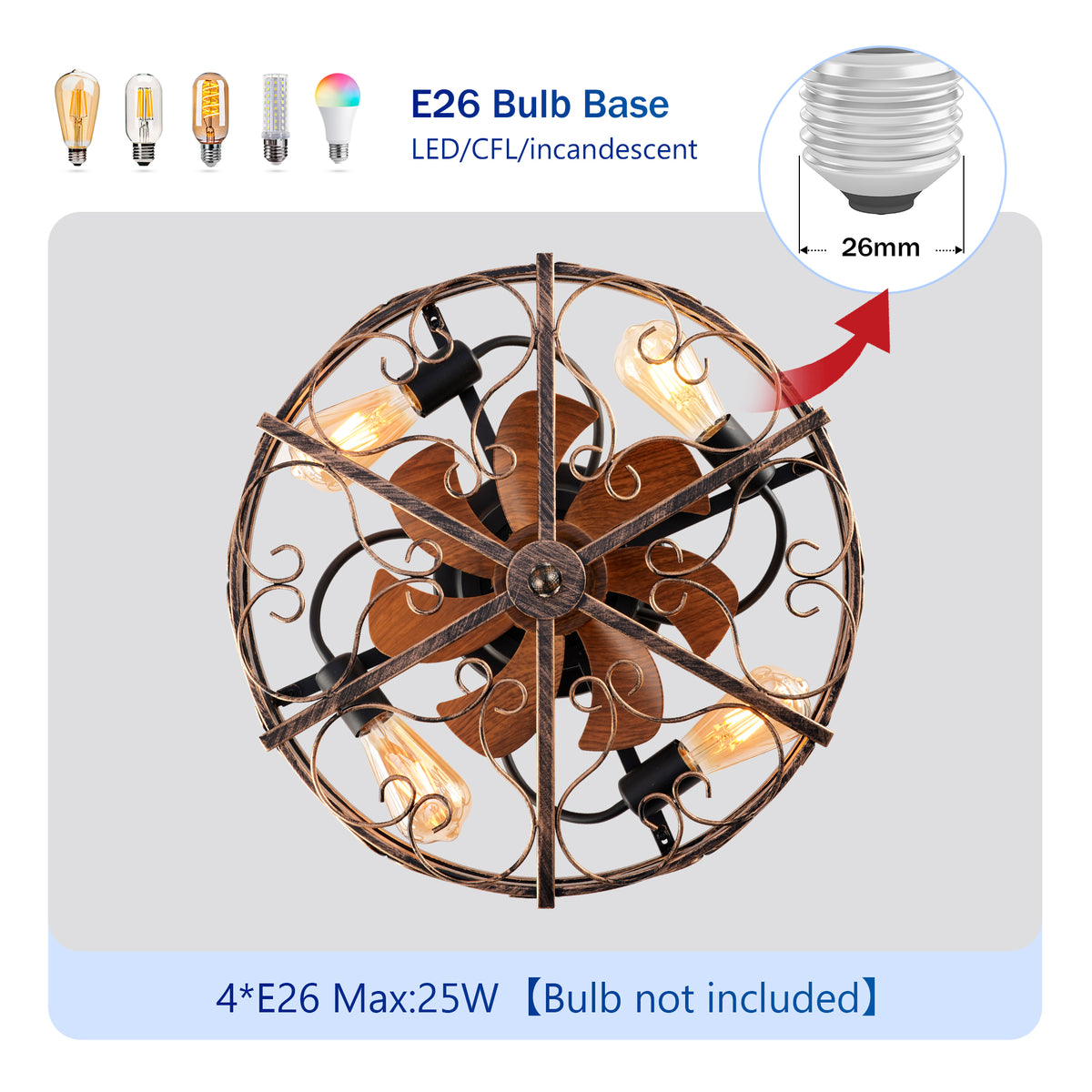 20in Flush Mount Ceiling Fan with Lights and Remote Control