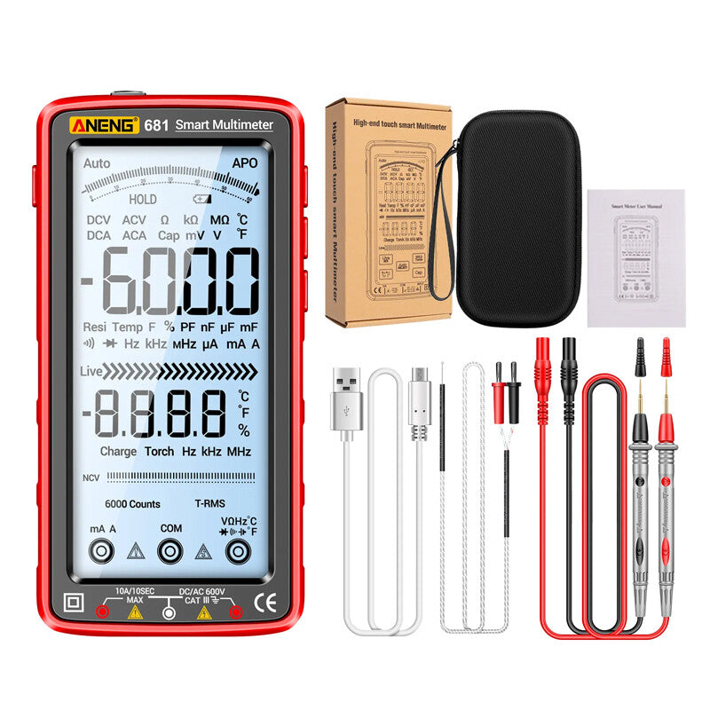 Smart LCD Multimètre numérique 6000 Compte AC DC Testeur de résistance