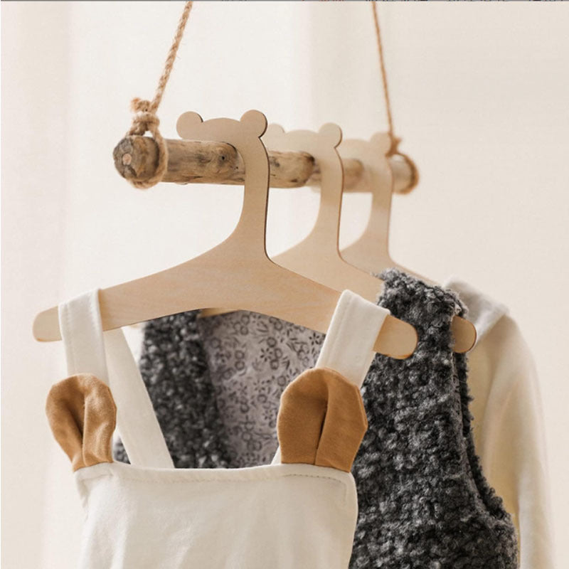 Ours en bois Enfants Enfants Vêtements de cintre Pantalons