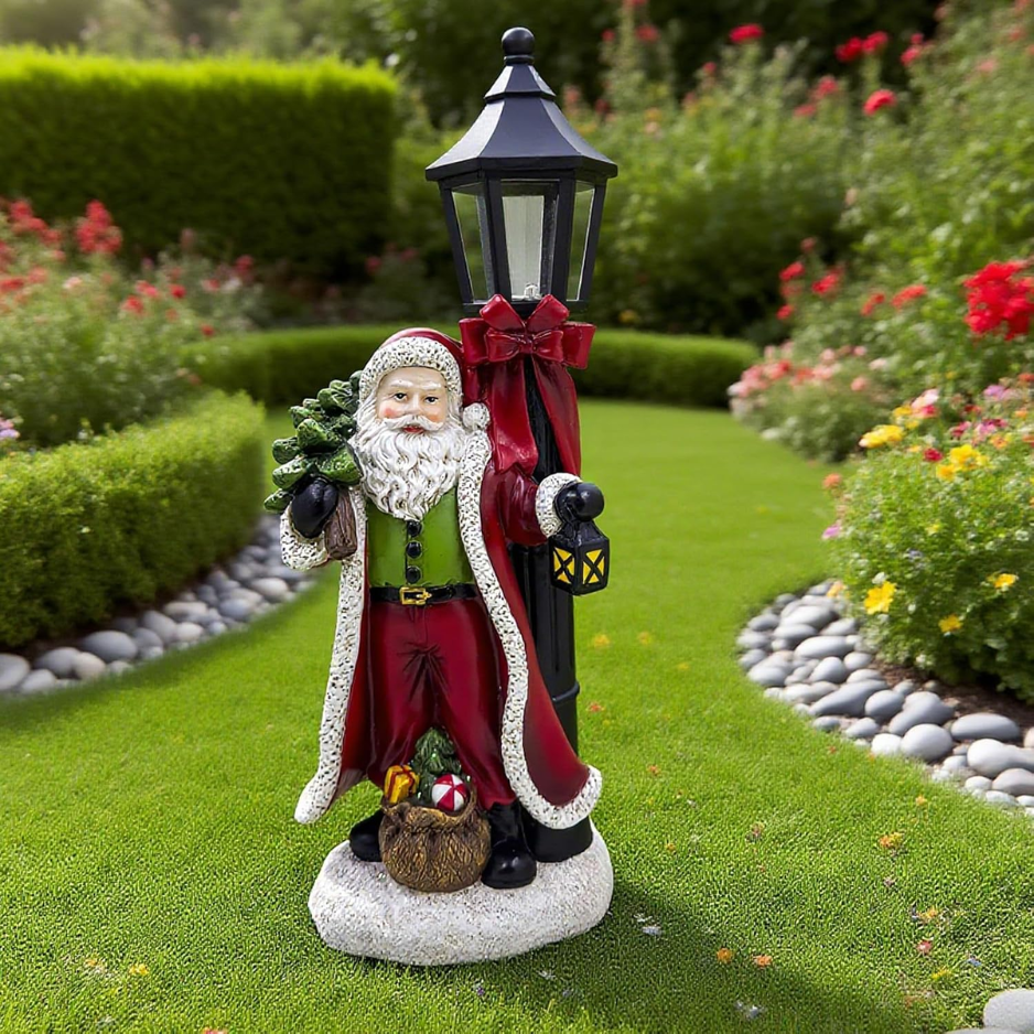Noël Père Noël lumière pour Noël décoration de fête arbre d'ornement Claus Snowy lampe de sol Wint