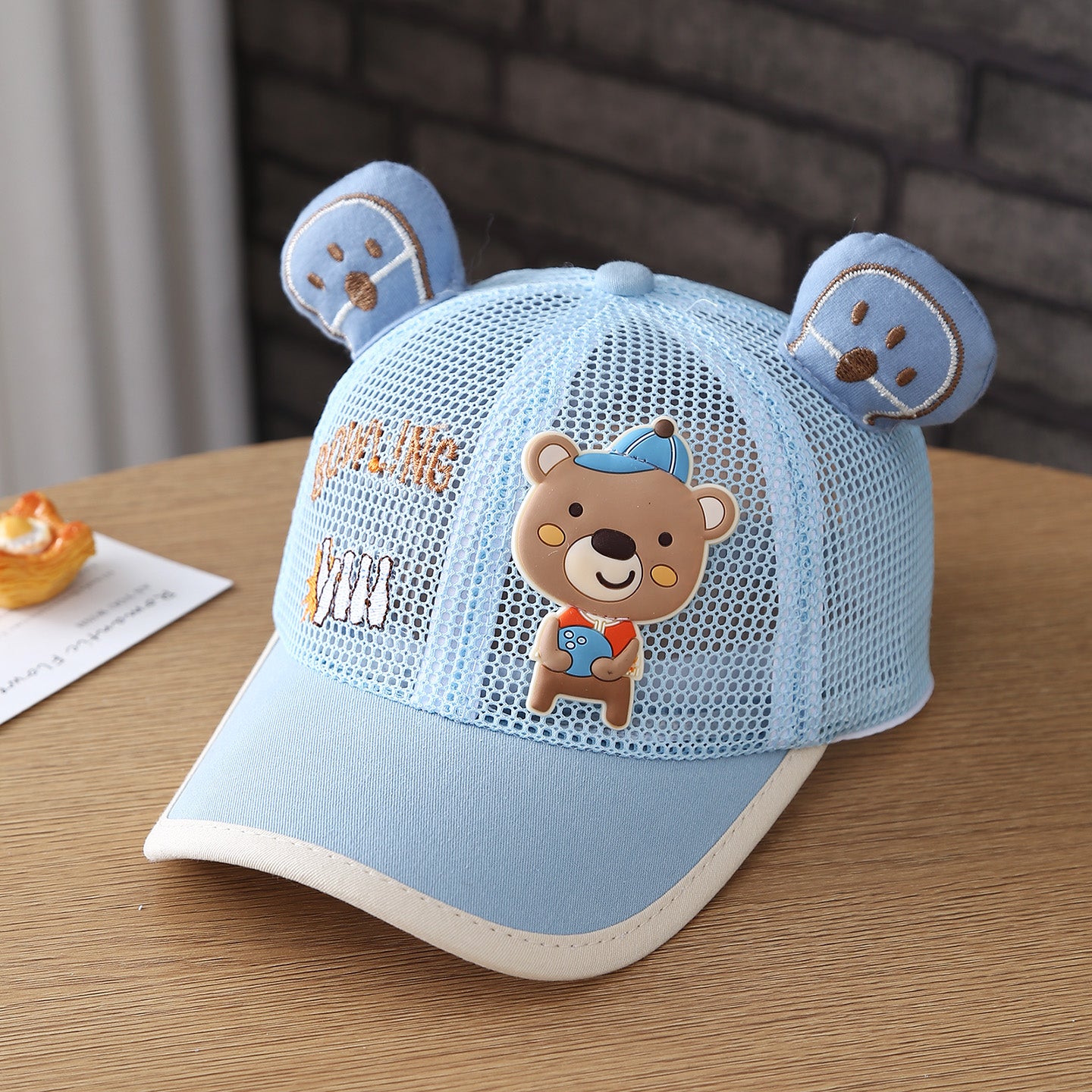 Tableau de dessin mignon d'été Bear Garçons et chapeau de filles Mesh Chapeau pour enfants Duckbill Cap Bre